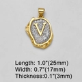 18 Karat vergoldete Kupferhalskette mit V-Buchstaben-Anhänger und Mikro-Zirkonia - Buchstabe V