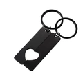 Portachiavi puzzle in acciaio inossidabile nero con intaglio a cuore per coppie - Set Nero