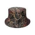 Detailed shot of double-sided paisley sun hat with vibrant bohemian floral patterns - M (56-58cm) / Black Paisley Print