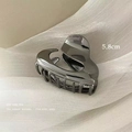 Eleganter 5,8 cm langer herzförmiger Haarkrebs-Clip aus flüssigem Metall in Gunmetal-Silber - Herz hohl / 5.8cm / Schwarz