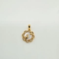 18K gold plated rabbit pendant with white shell and zircon stones for DIY jewelry - Rabbit - Gold - White Mother of Pearl