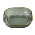 Dark green square fruit tray with gold rim and diamond texture in luxury style - Diamond Plate (Obsidian Grey)