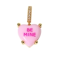 Collana con ciondolo a cuore rosa, incisione BE MINE e dettagli in zirconi brillanti - Be Mine (Rosa)