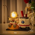 Astronaut night light pen holder building blocks in white, red and blue color variant - 6903 Starry Astronaut Pen Holder with Light