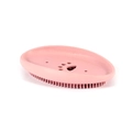 Spazzola per animali in silicone rosa con setole morbide e impugnatura a zampa - Rosa Nordico