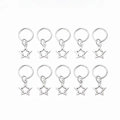 Set di 10 ciondoli a stella argentati e anelli di metallo per gioielli fai-da-te e capelli - Ciondolo stella 10 pezzi/set / Argento