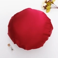 Adjustable dark red satin hair bonnet for women sleeping with silk texture - Double Layer Wine Red