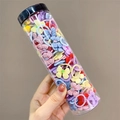 Colorful bow hair ties for girls in a clear storage cylinder jar for kids - Bow Style (15#) / 20-Piece Set