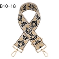 Close-up of ethnic jacquard purse strap with gold hardware and embroidery - B10-18/Gold