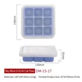 Sky blue cat paw silicone ice cube tray with 9-grid mold and protective lid cover - 9 Grids (DM-15-17) / Sky Blue