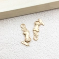 Golden mermaid pendant charms for DIY jewelry making with polished metal finish - 1pc Small Mermaid Charm