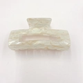 Rectangle large cream marble texture hair claw clip with vintage acrylic water ripple effect - Beige Cream Marble (D20-2-7)