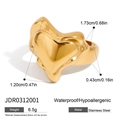 Goldener Herzring aus Edelstahl mit präzisen Maßen und hypoallergenen Eigenschaften - Herzring (JDR0312001)