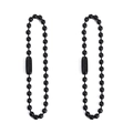 Cadena de bolas metálica negra mate de 12cm con cierre para llaveros y accesorios DIY - Negro