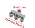 Silver stainless steel 3-hole flat jewelry connector 7.5mm for DIY crafts - 3-strand / Steel