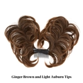 Curly hair bun extension in ginger brown and light auburn tips with adjustable comb - Ginger Brown / Light Auburn