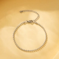 Minimalistisches Kugelkettendesign aus 304 Edelstahl mit Verlängerung und Verschluss - Silber