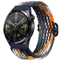 Verstellbares buntes Nylon-Flechtarmband für Samsung Galaxy Watch in Orange und Blau - 20mm / Denim Regenbogen