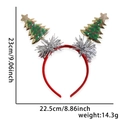 Cerchietto natalizio con alberi verdi, stelle dorate e fascia rossa per feste - Stile Albero di Natale Bordo Oro