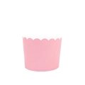Pink paper cupcake wrapper with wave edge design for muffin baking supplies - Solid Pink