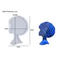 Afro woman silhouette silicone resin mold for DIY coaster with 1cm thickness - NO.1 African Woman Silhouette-Large
