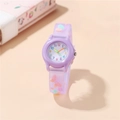 Kids purple butterfly watch with colorful silicone strap and easy-to-read numeric dial - Purple