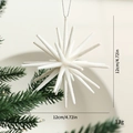 White starburst Christmas tree ornament with sandy texture and 12cm diameter size - Spiky Star / White