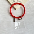 Cinturino da polso rosso in silicone per cellulare con chiusura in metallo argento - Rosso