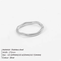 Minimalist silver wavy irregular stainless steel ring 2mm width available in US sizes 5 6 7 - US 5 / Narrow Style / Silver