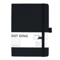 A5 black soft leather dotted notebook with 160 pages, elastic closure and pen loop - A5 / Black