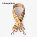 Adjustable wide replacement bag strap in yellow and white wave pattern with gold clips - Yellow and White W (Gold Buckle)