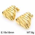 Pendientes de triángulo dorados vintage con textura ondulada, medida 19x18mm - Dorado (KE114303-KFC)