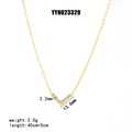 Dimensioni tecniche della collana con pendente a V placcata oro 18K con dettagli in cristallo - Stile a Forma di V (YYN023329)