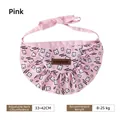 Pink handmade knitted cat collar bib with adjustable strap and bear pattern print - Bear Print / Pink