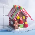 Gingerbread house Christmas ornament with red roof and gingerbread man detailing - Style D