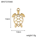 Golden stainless steel turtle pendant necklace with 1.6cm height and 1.0cm width dimensions - Gold Turtle Pendant-1.6x1.0cm