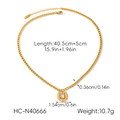 Detail shot of 18k gold horseshoe necklace showing weight and length measurements - Gold Horseshoe Pendant Style (HC-N40666)