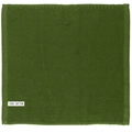 Green waffle weave kitchen towel in 100% cotton with a detailed square pattern - Green