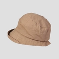 Cappello a secchiello minimalista in cotone kaki con tesa rinforzata e protezione solare - Cachi