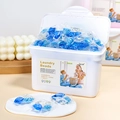 Blue and white concentrated laundry beads in a storage box with water-soluble film - 3-In-1 Crown Ocean Scent (50 Pods/Box)