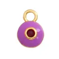 Golden round pendant with purple enamel and deep red gemstone center jewel - M651961 / Purple