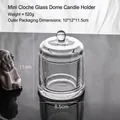 Mini portacandele a campana con cupola in vetro, 11x8,5 cm, peso 520g per candele fai-da-te - Portacandele a Campana in Vetro Mini