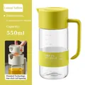 550ml lemon yellow automatic opening glass oil dispenser bottle with precise measurement scales - 550ml / Oil Bottle / Lemon Yellow