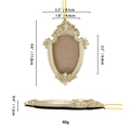 Vintage Rococo shield photo frame ornament in cream gold for Christmas tree hanging - 24# / Silver