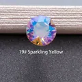 Geometric round iridescent zirconia stud accessory in #19 Sparkling Yellow finish - 6.2MM / Shimmering Yellow (19#)
