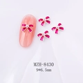 Nagel-Charm mit rosa Schleife und Perle, 9x6,5mm Größe, für kreative DIY-Nagelkunst-Designs - Pink-Lila Emaille Silberrand Schleife (8430)