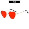 Modische Herz-Sonnenbrille mit roten transparenten Gläsern und Goldmetallrahmen C3 - Goldener Rahmen Rote Gläser