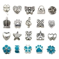 Set de 20 breloques DIY argentées et bleues pour création de bijoux d'enfants créatifs - 20 Pièces Perles en Alliage Série Bleue