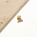 Detail of 18K gold octopus pendant with clear gemstones on porous stone surface - 7# Jellyfish Pink Zircon