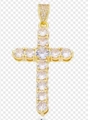 Cross necklace pendant in gold plated copper with sparkling zircon on white background - Style 47/Gold Clear Stone Necklace Pendant